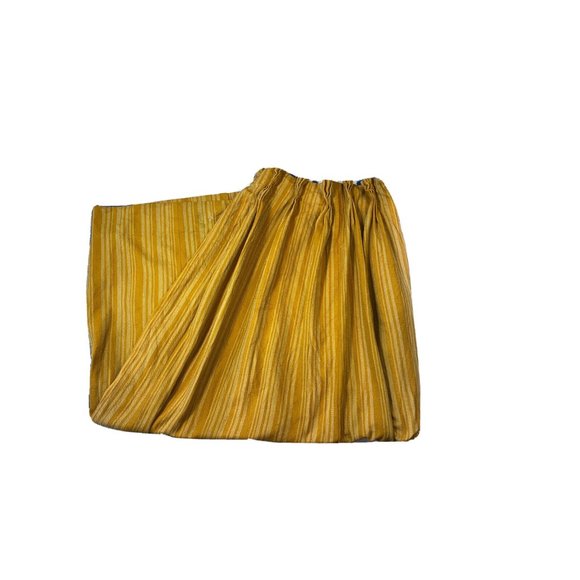 Vintage or Antique Set 4 Twill Heavy Curtains Drapes Pinch Pleat Gold Stripe HTF - Picture 2 of 12